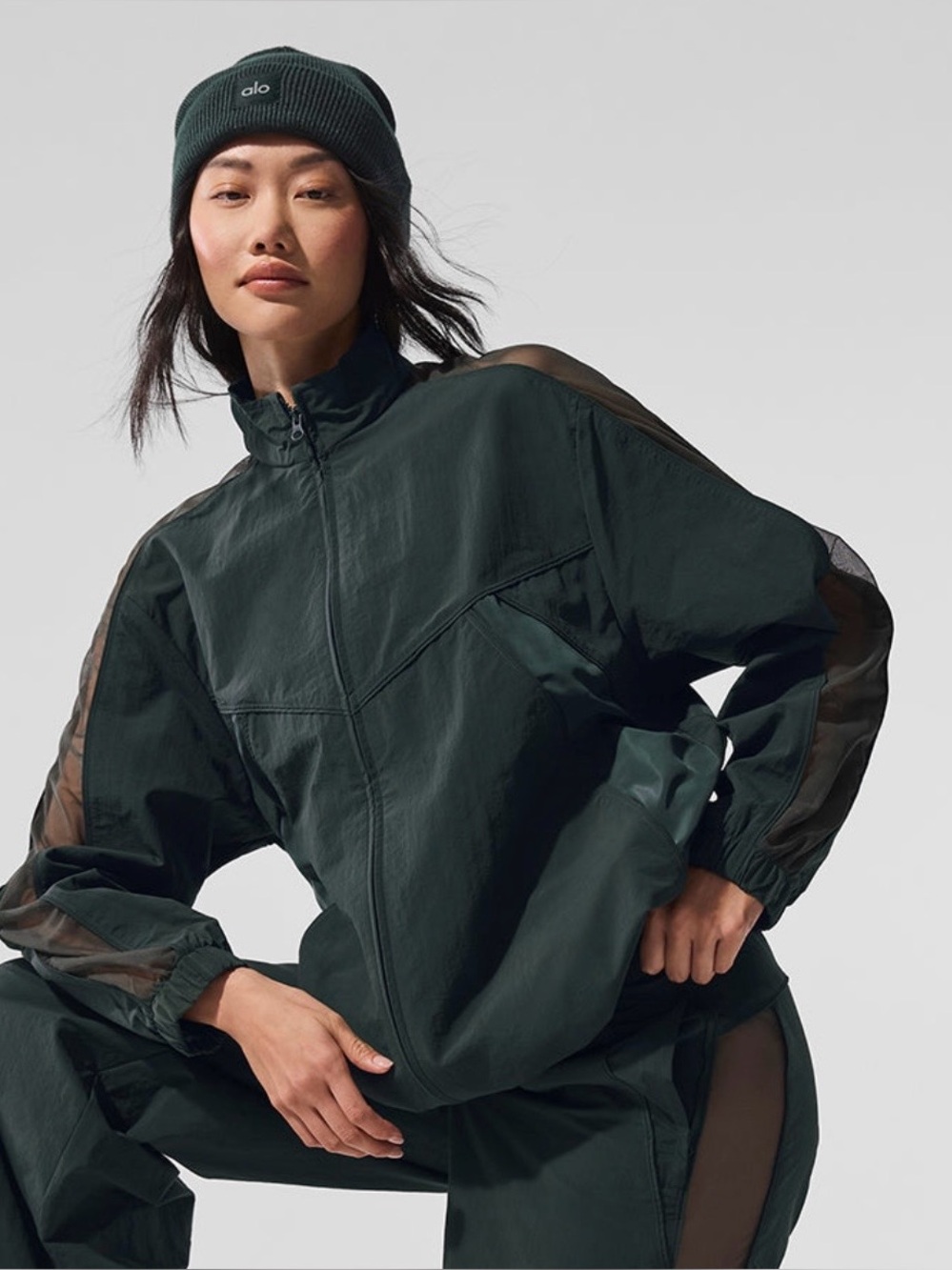 ALO Origin Full Zip Track Jacket Green Size XS - Picture 3 of 5